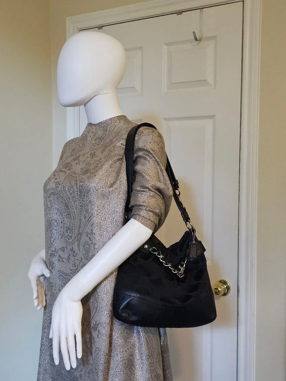 Coach Signature Optic Chain Duffle Style Bag